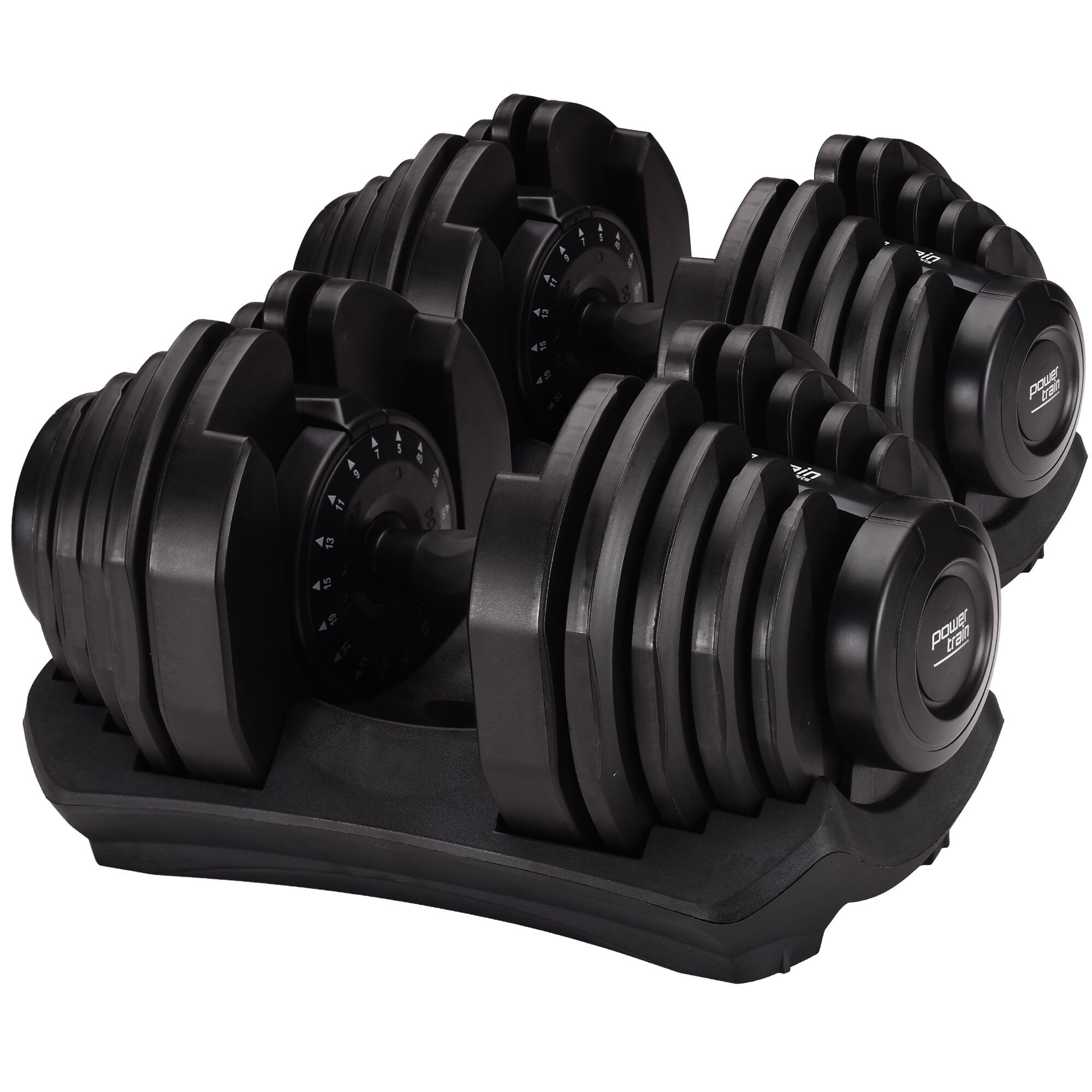 Powertrain 2x 40kg Adjustable Dumbbell Home Gym Exercise Equipment Free Weights