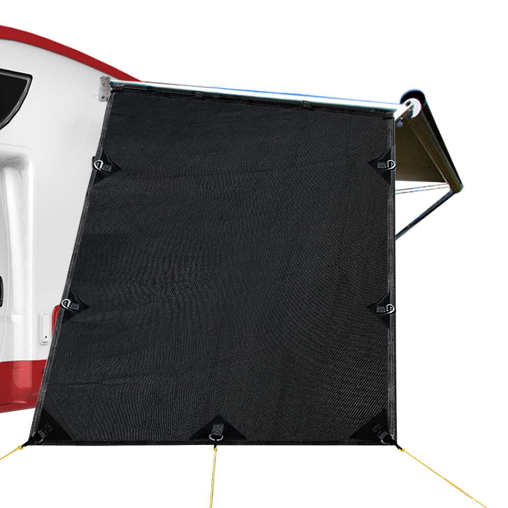 Caravan Privacy Screen Roll Out Awning 1.95x2.2M Sun Shade End Wall Side