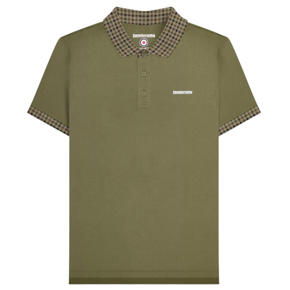 Lambretta Mens SS25 Gingham Polo Shirt