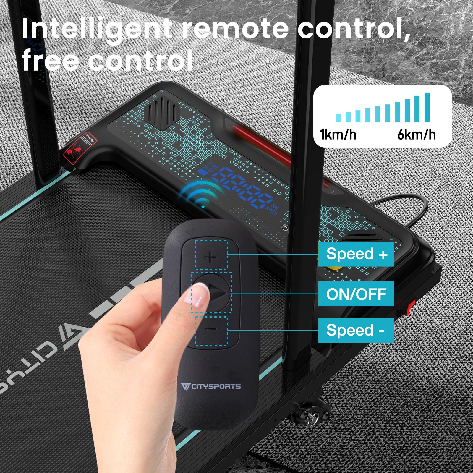 Walking pad-WP6FK-Inclination 13.41%-3 Positions-440W-6 km/h