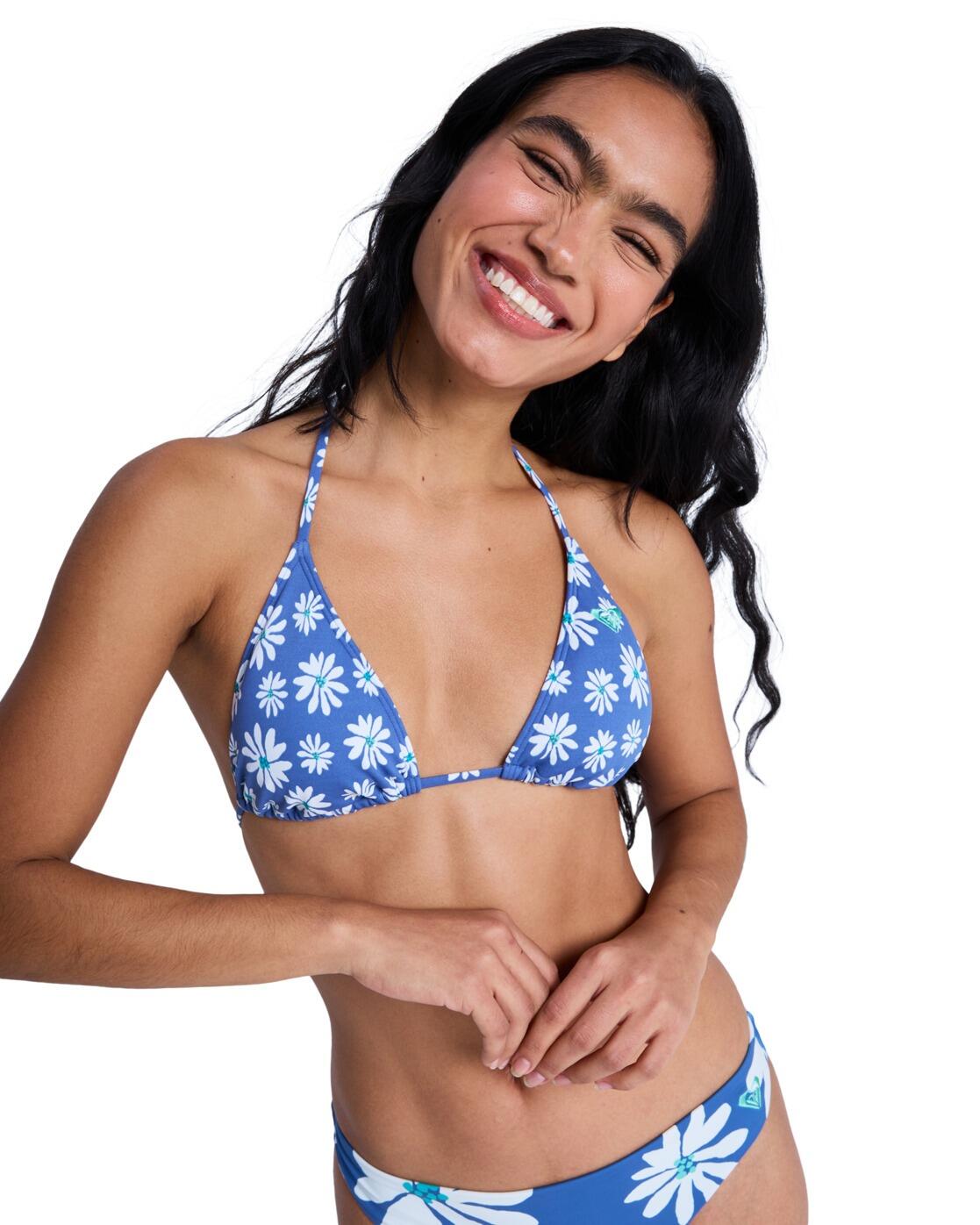 Trójkątny stanik bikini dla Kobiety PRINTED ESSENTIALS TIKI TRI Niebieski