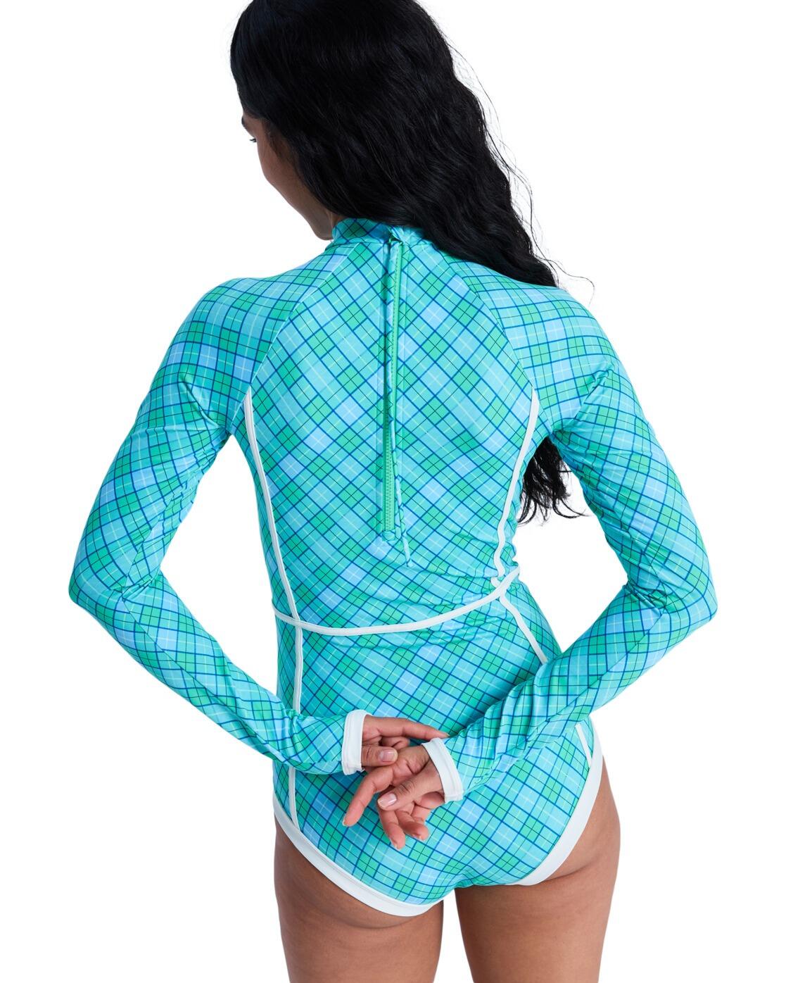 Bañador entero de manga larga GO GIRL SURF Verde Mujer 3/4