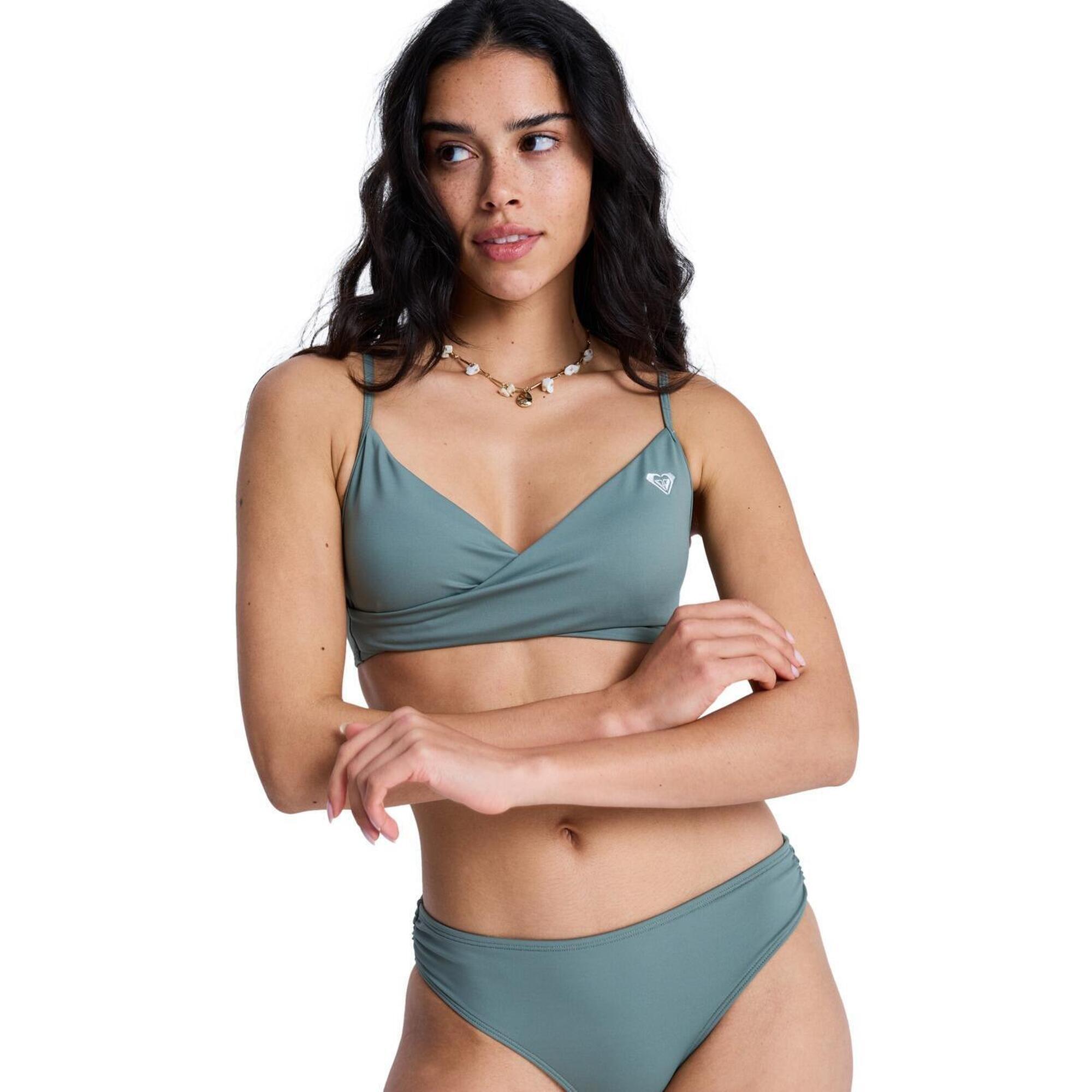 Roxy - Haut De Bikini Bralette Solid Essentials Vert Femme - Haut De Maillot De Bain (bikini) - Vert - 36 Xs - Decathlon