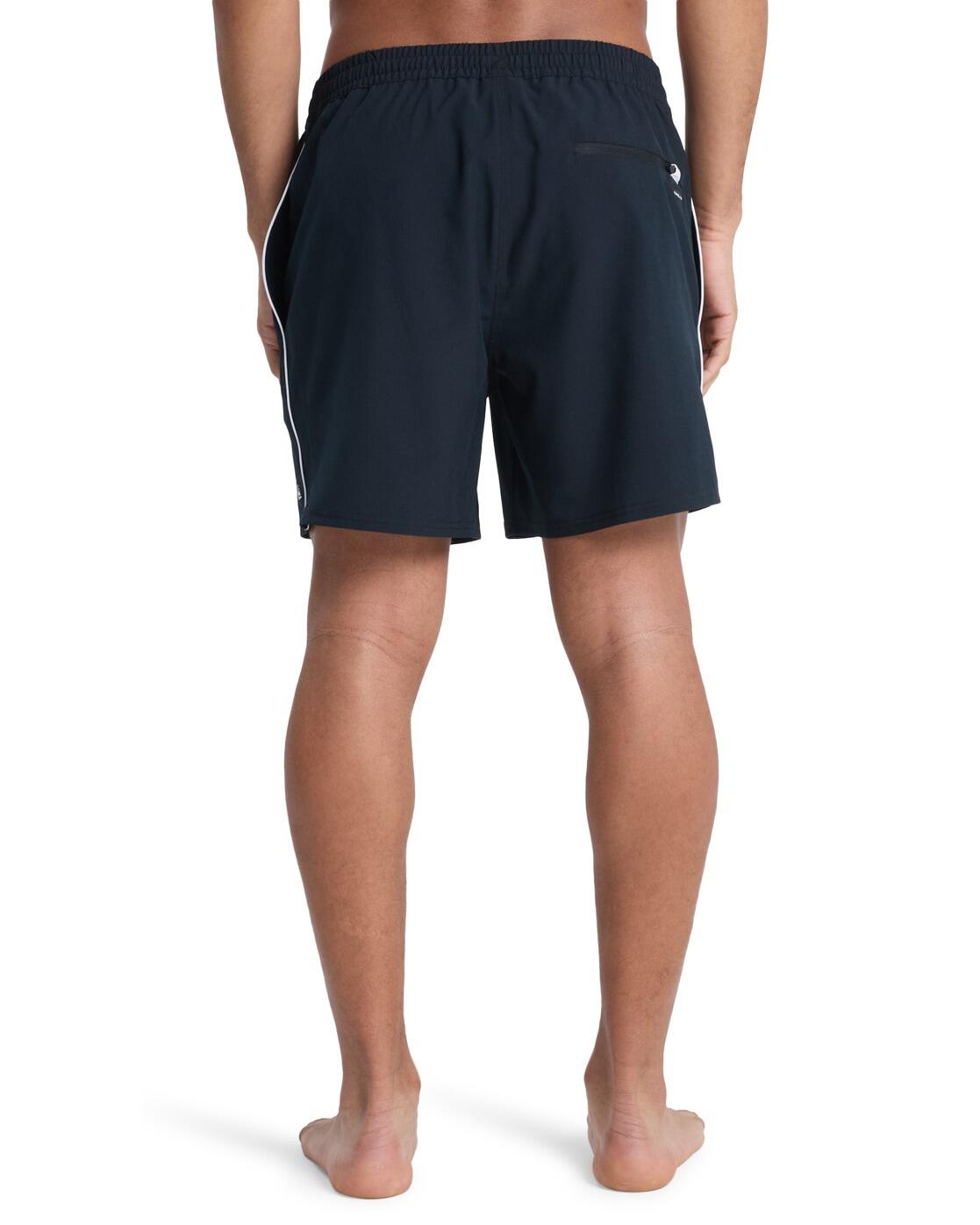 Schwimmshorts STRETCH PIPED VOLLEY 16" Schwarz Herren 3/4