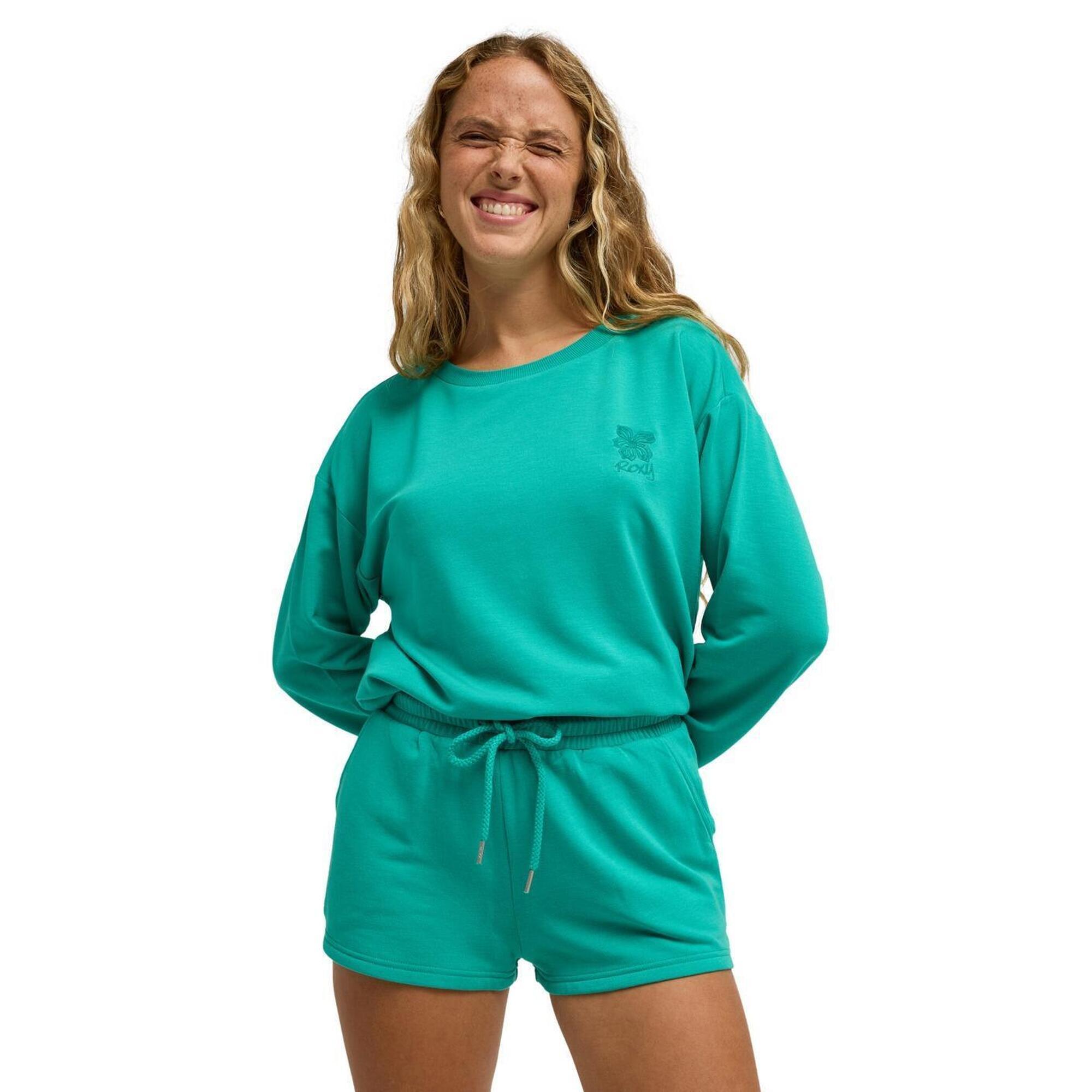 Roxy - Short En Molleton Surfing By Moonlight Vert Femme - Short - Vert - Decathlon