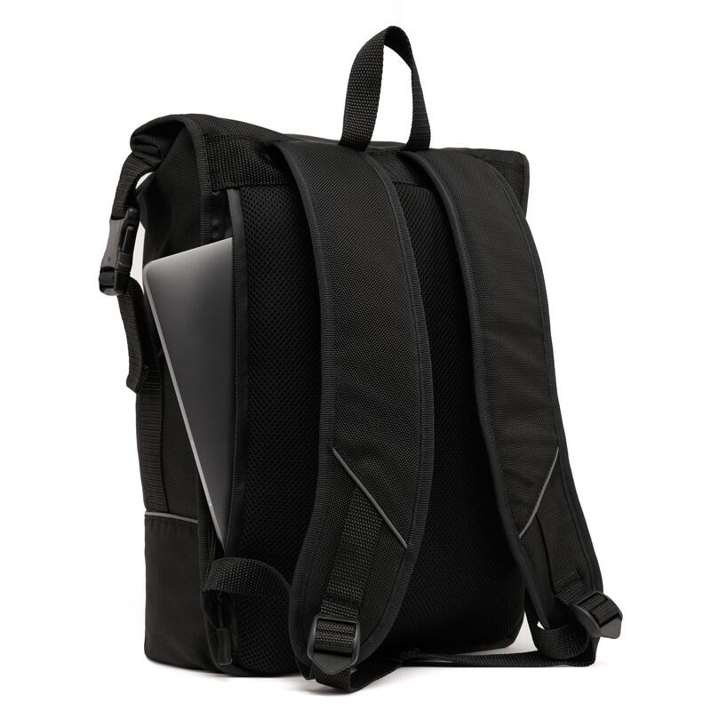 Rucsac urban AVA negru unisex impermeabil roll top 26 L reflectorizant