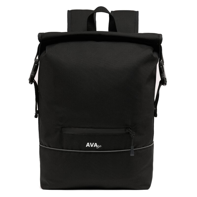 Rucsac urban AVA negru unisex impermeabil roll top 26 L reflectorizant