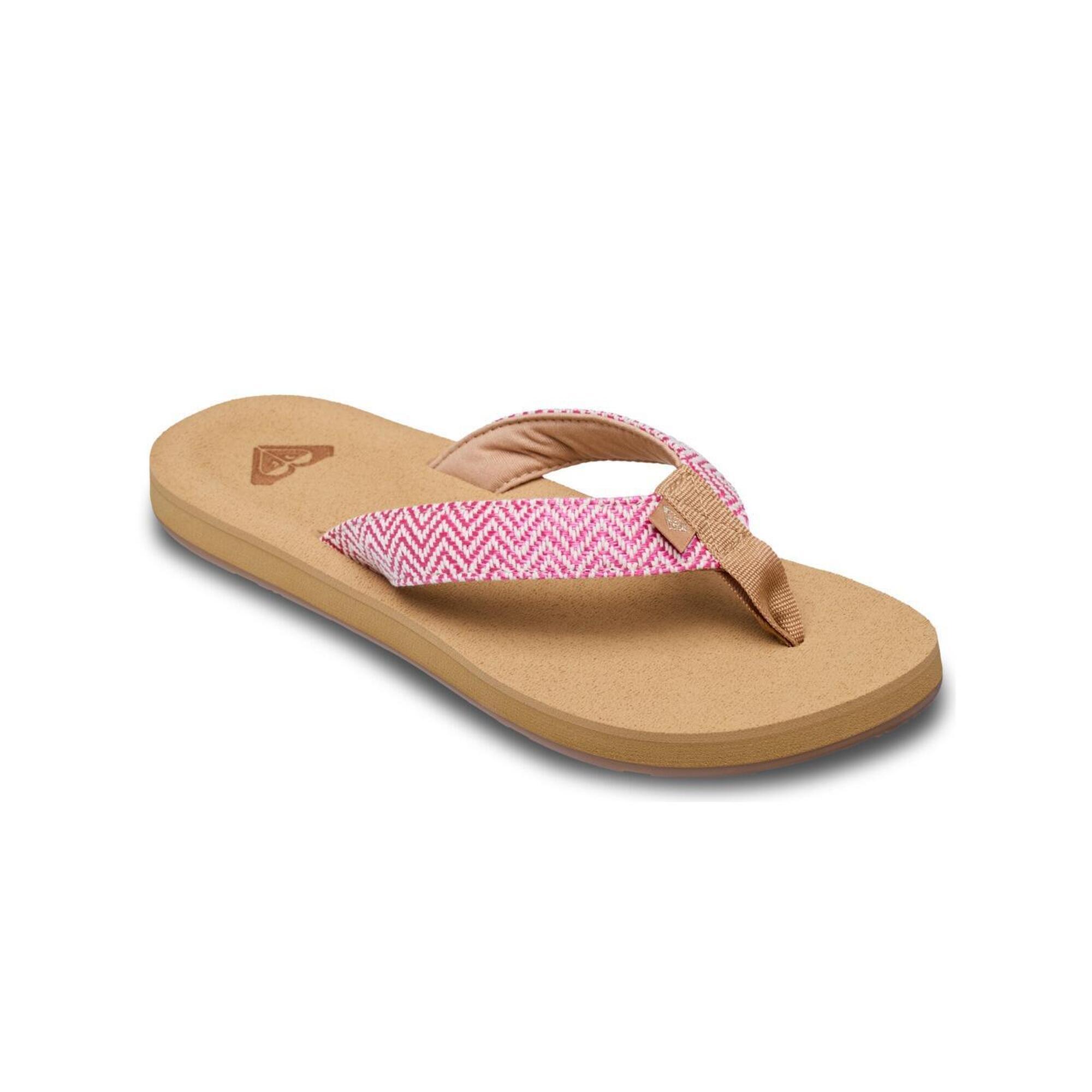 Roxy - Sandales Porto Raffia Rouge Femme - Aquashoes - Rose|rouge - Decathlon