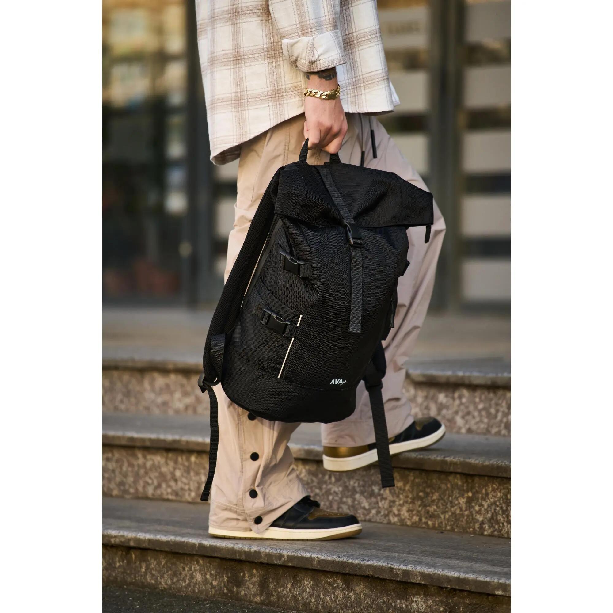 Rucsac urban AVA negru unisex impermeabil roll top 26 L 47x18x31 cm 7/7