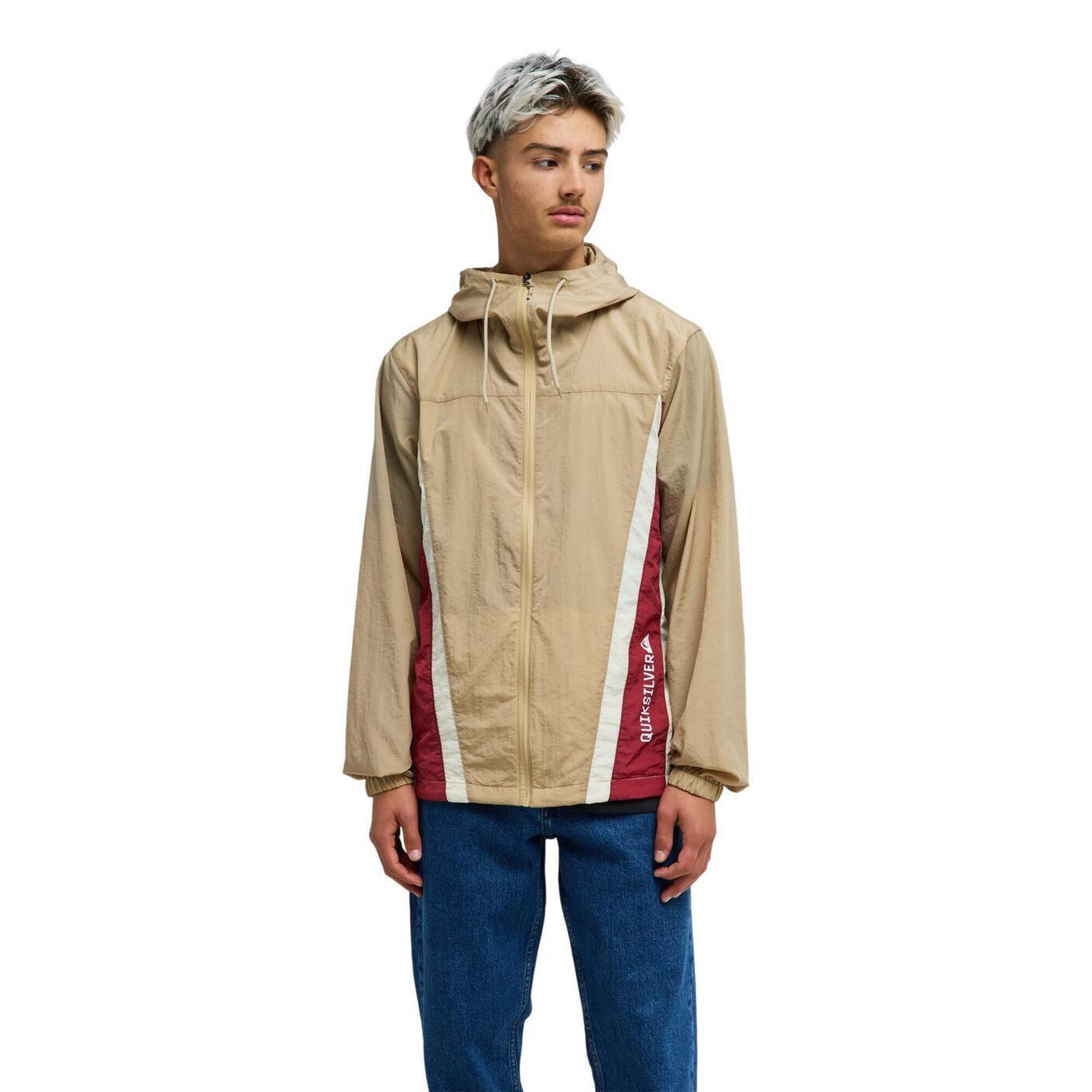 Quiksilver - Veste Coupe-vent À Capuche Clicker Marron Homme - Coupe Vent - Beige - Decathlon