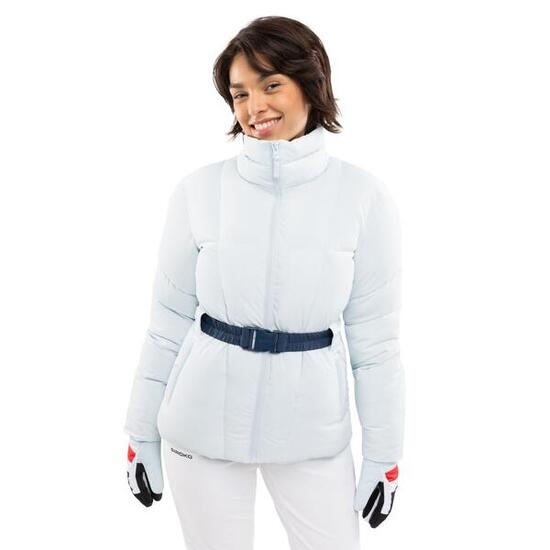 Dames gevoerde retro ski-jas Alpengold-W Light Blue Blauw