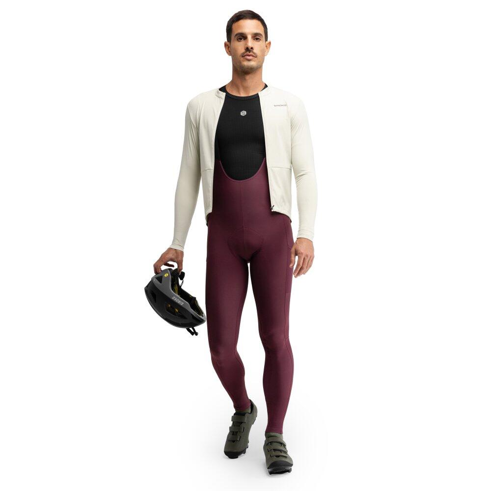Herren Radsport lange thermo-fahrradträgerhose gravelsport Apalache Burgundy Ro 3/7