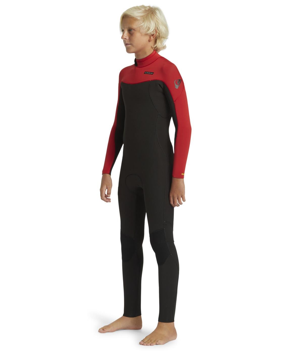 Combinaison de surf back zip 3/2MM EVERYDAY SESSIONS Rouge Garçon 2/4