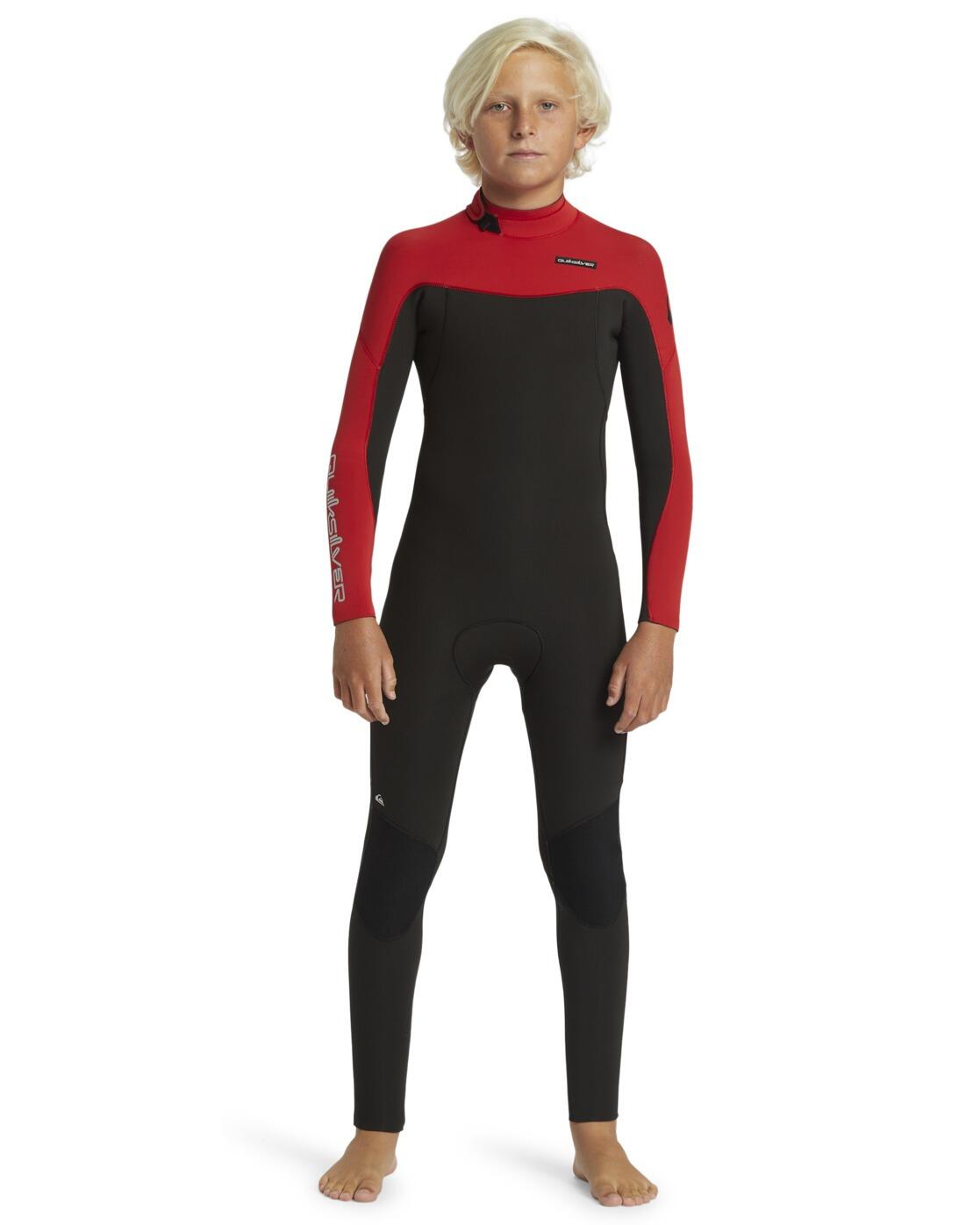 Combinaison de surf back zip 3/2MM EVERYDAY SESSIONS Rouge Garçon 4/4