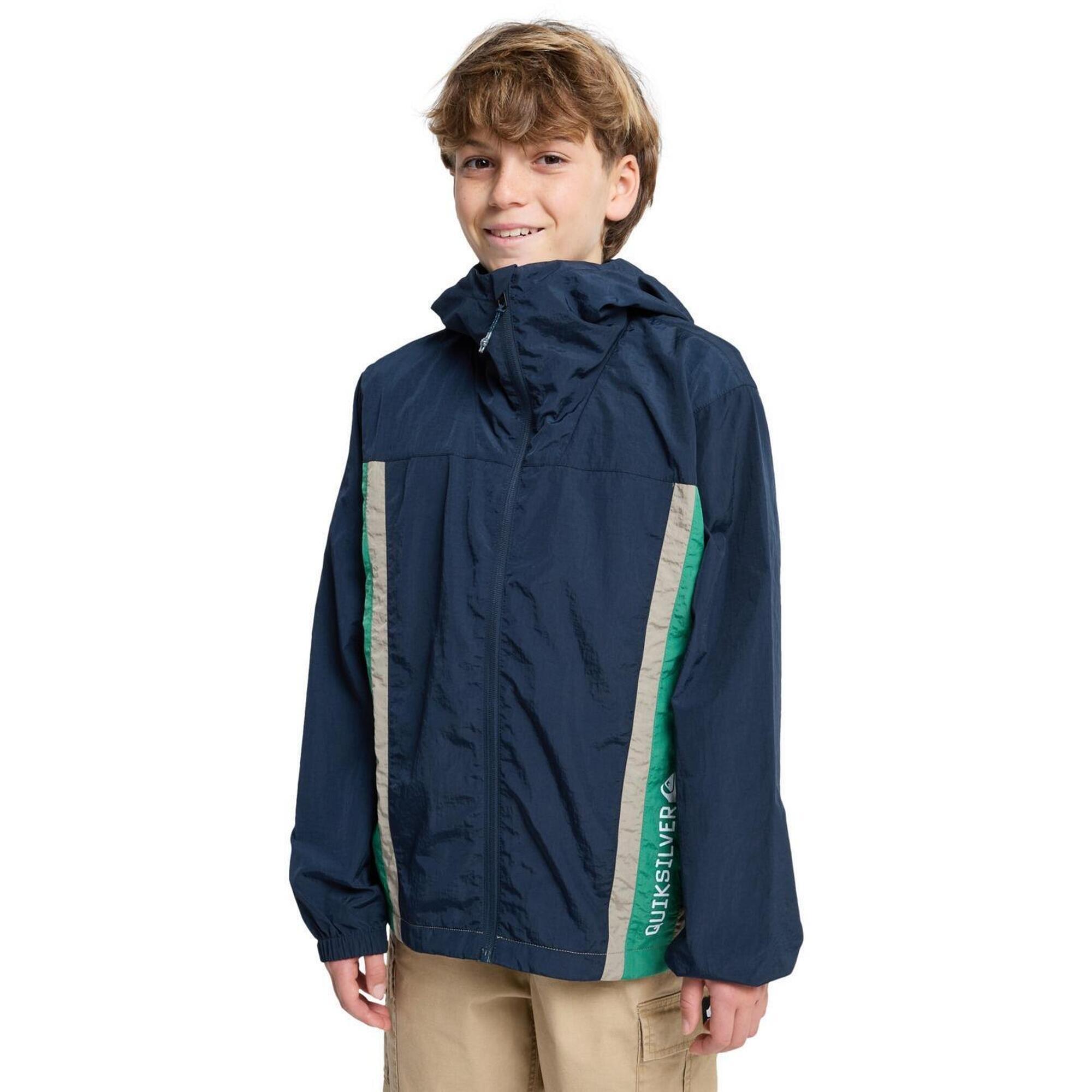 Quiksilver - Veste Coupe-vent À Capuche Clicker Noir Garçon - Coupe Vent - Bleu - Decathlon