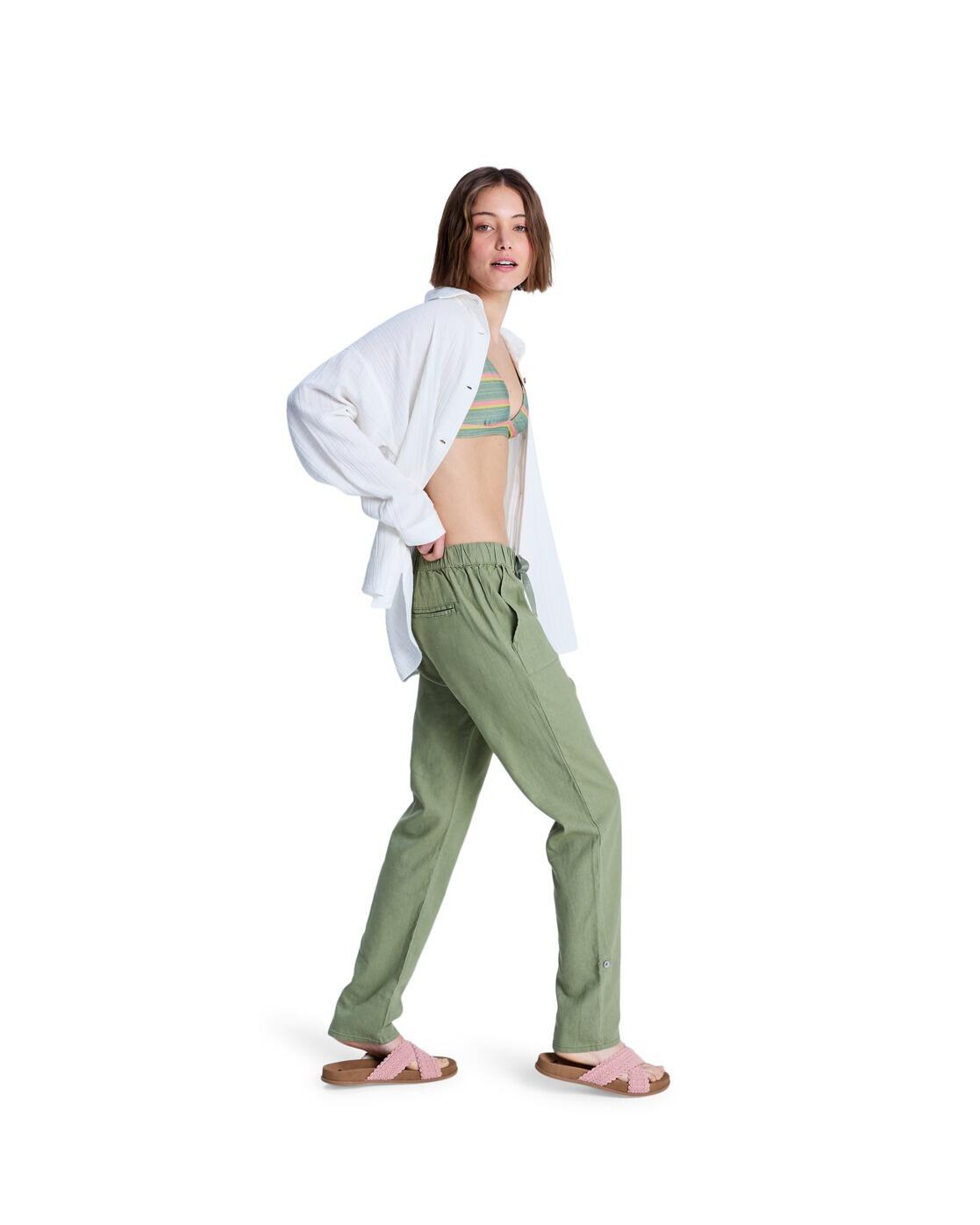 Pantalon cargo ON THE SEASHORE Vert Femme 3/4