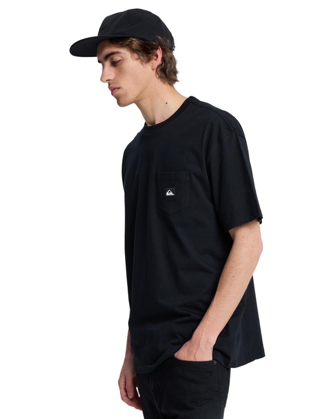 T-shirt à manches courtes SALT WATER POCKET Noir Homme 3/4