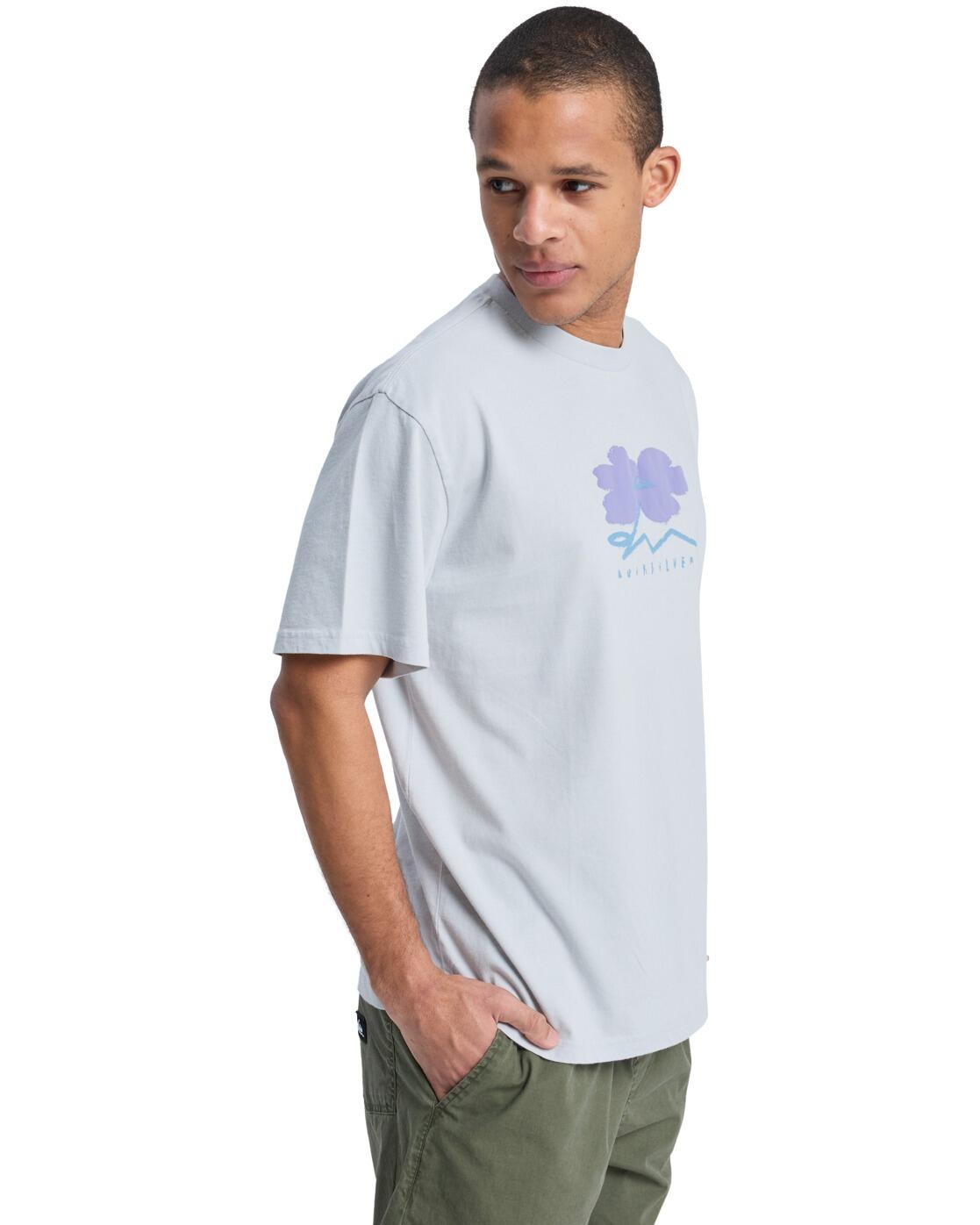 T-Shirt à manches courtes STRUCTURED FLOWER Gris Homme 3/4