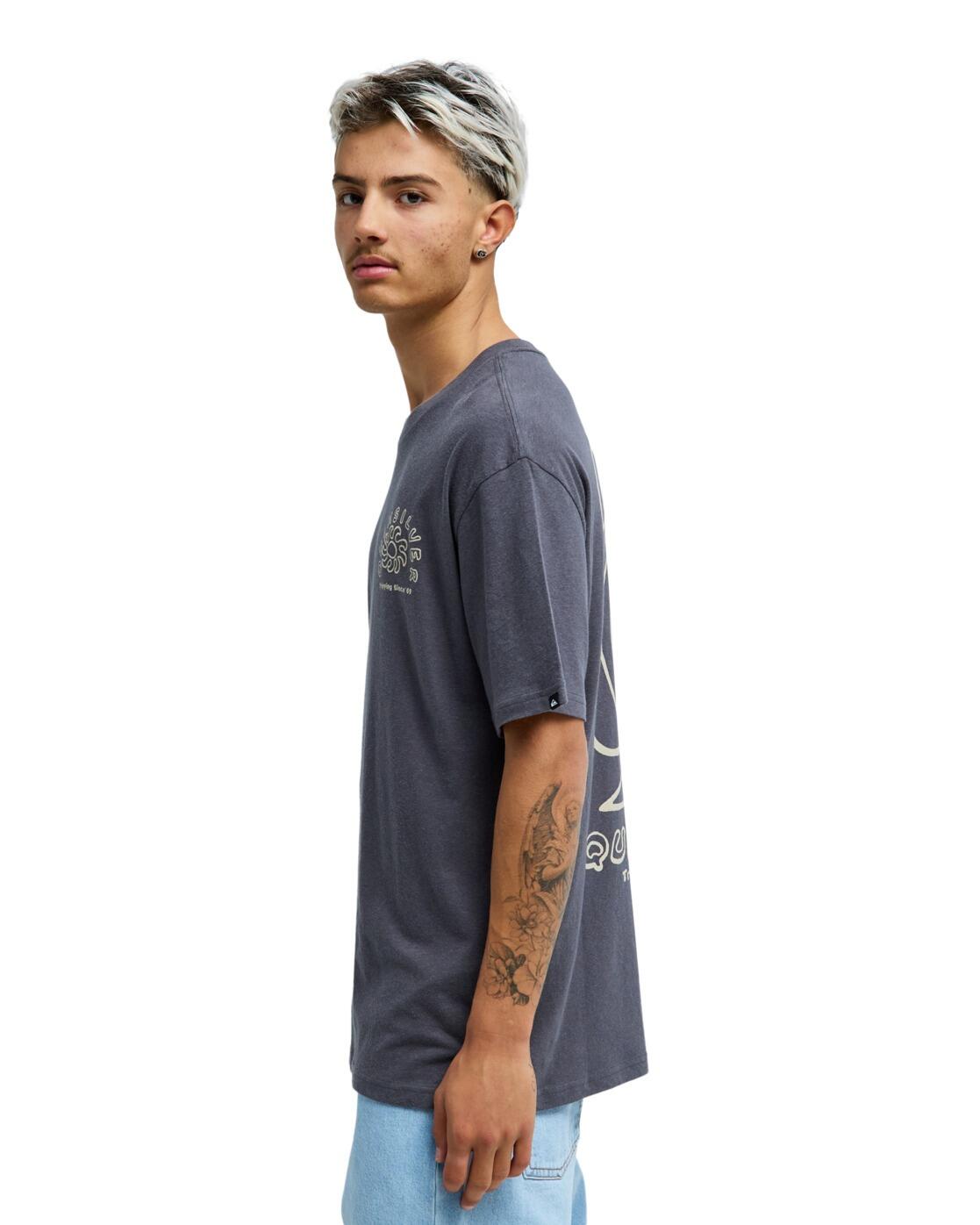 T-Shirt à manches courtes CURVE PALM Noir Homme 3/4