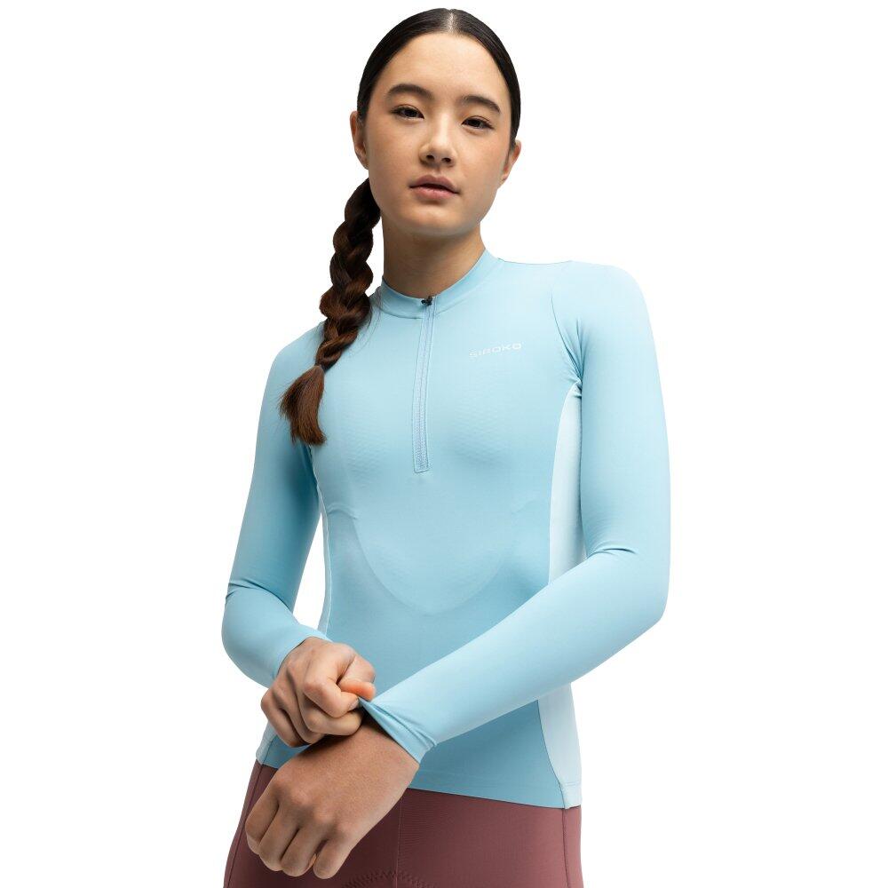 Women Cycling 's long sleeve gravel jersey GM3-W Bordala Blue