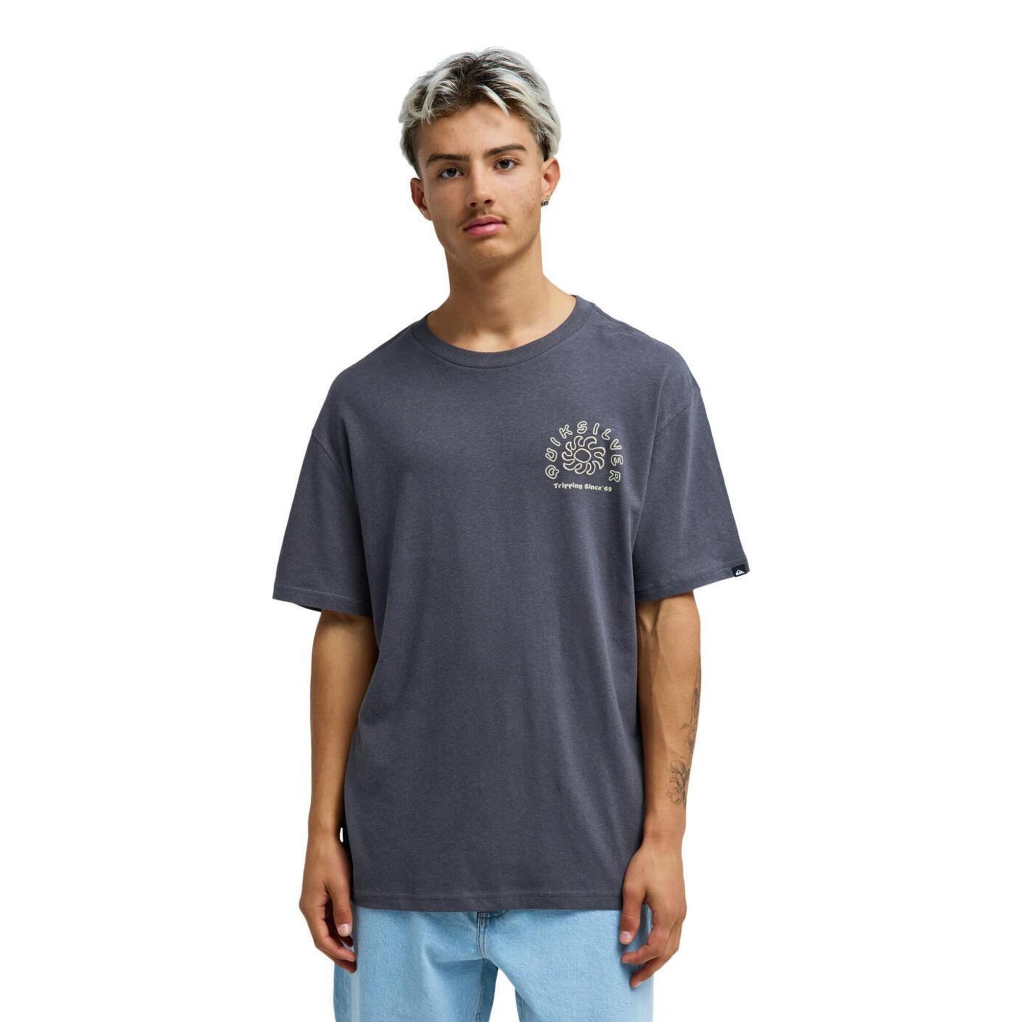 Quiksilver - T-shirt À Manches Courtes Curve Palm Noir Homme - T-shirt Manches Courtes - Noir - Decathlon