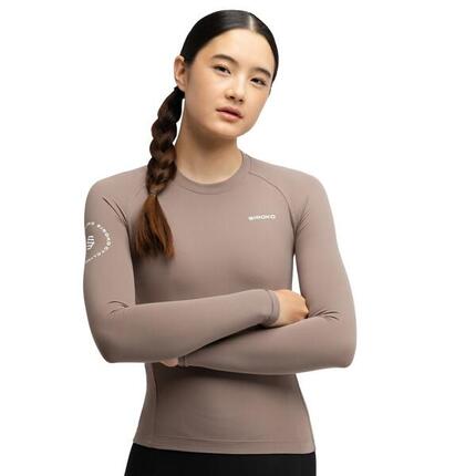 Maillot vélo manches longues sans zip femme M9-W Scanuppia Brown Marron