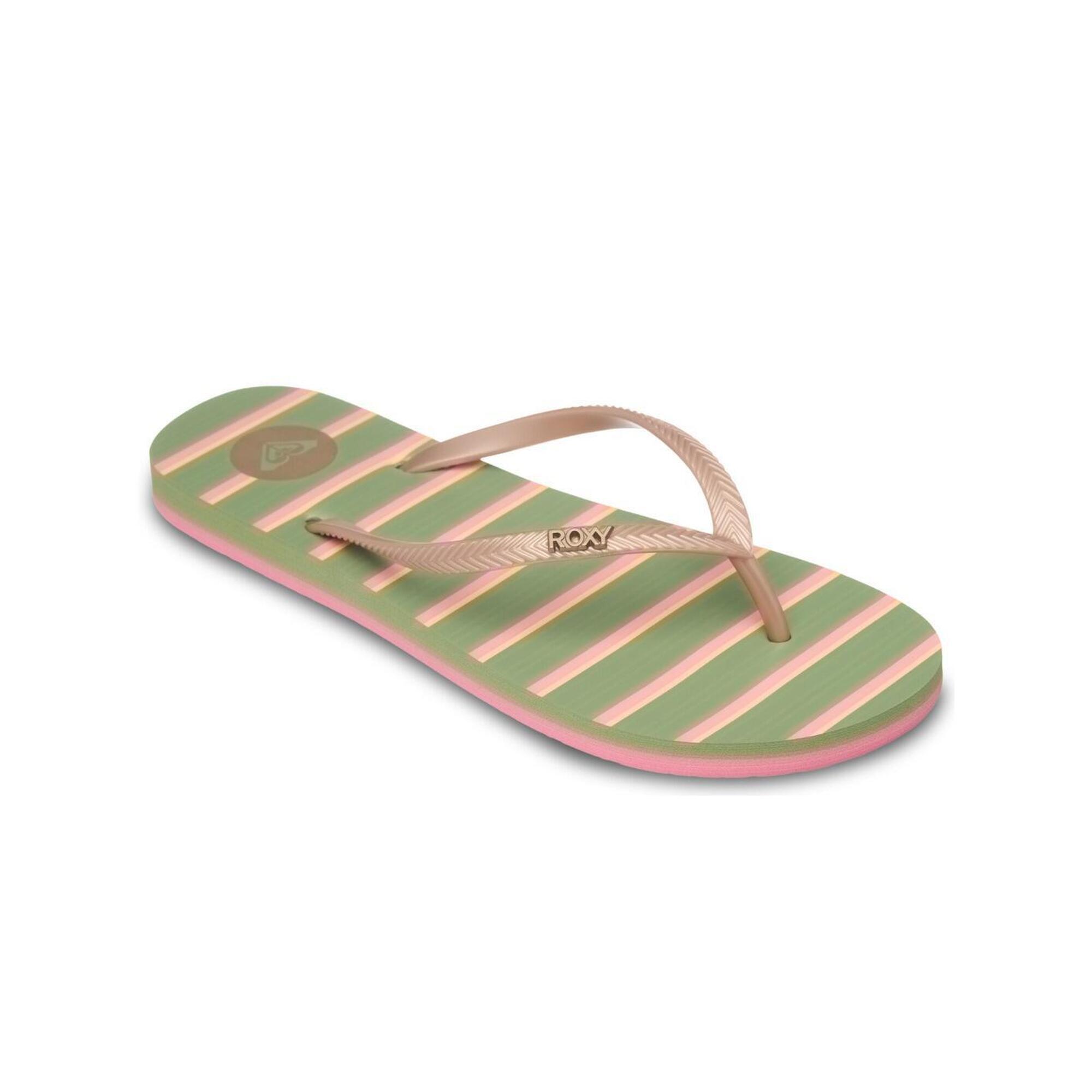 Roxy - Tongs Mauricia Vert Femme - Tongs - Vert - Decathlon