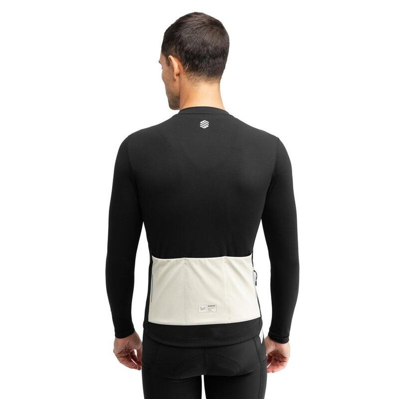 Tricou de gravel cu mânecă lungă pentru GM6 Rideout Black Negru