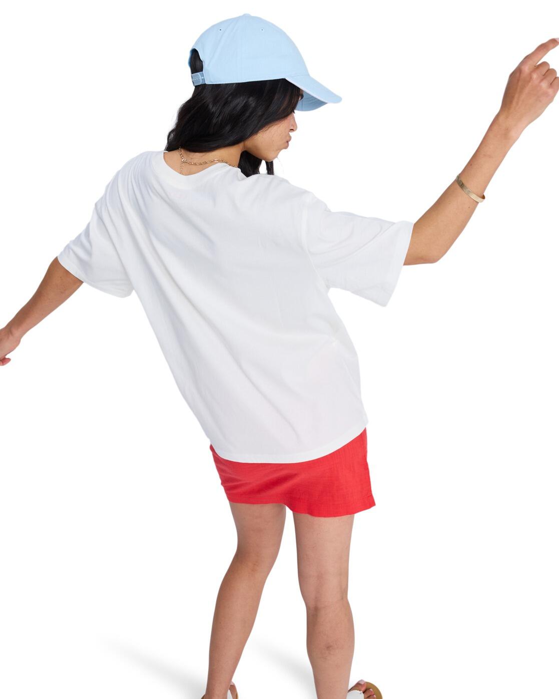 T-Shirt à manches courtes HANGLOOSE POSTER Blanc Femme 2/4