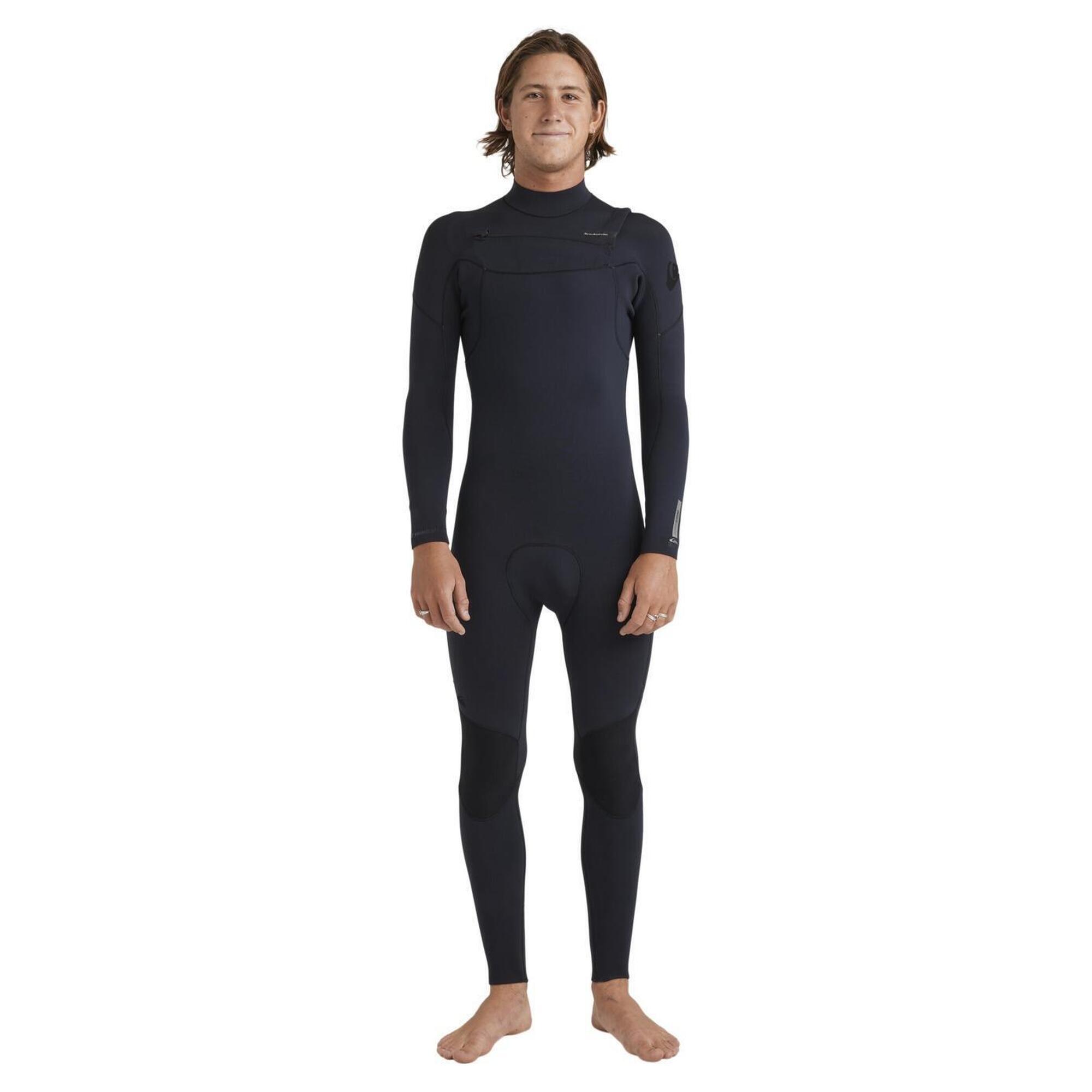Quiksilver - Combinaison De Surf Zip Poitrine Everyday Sessions 4/3mm Noir Homme - Combinaison Néoprène - Noir - Decathlon