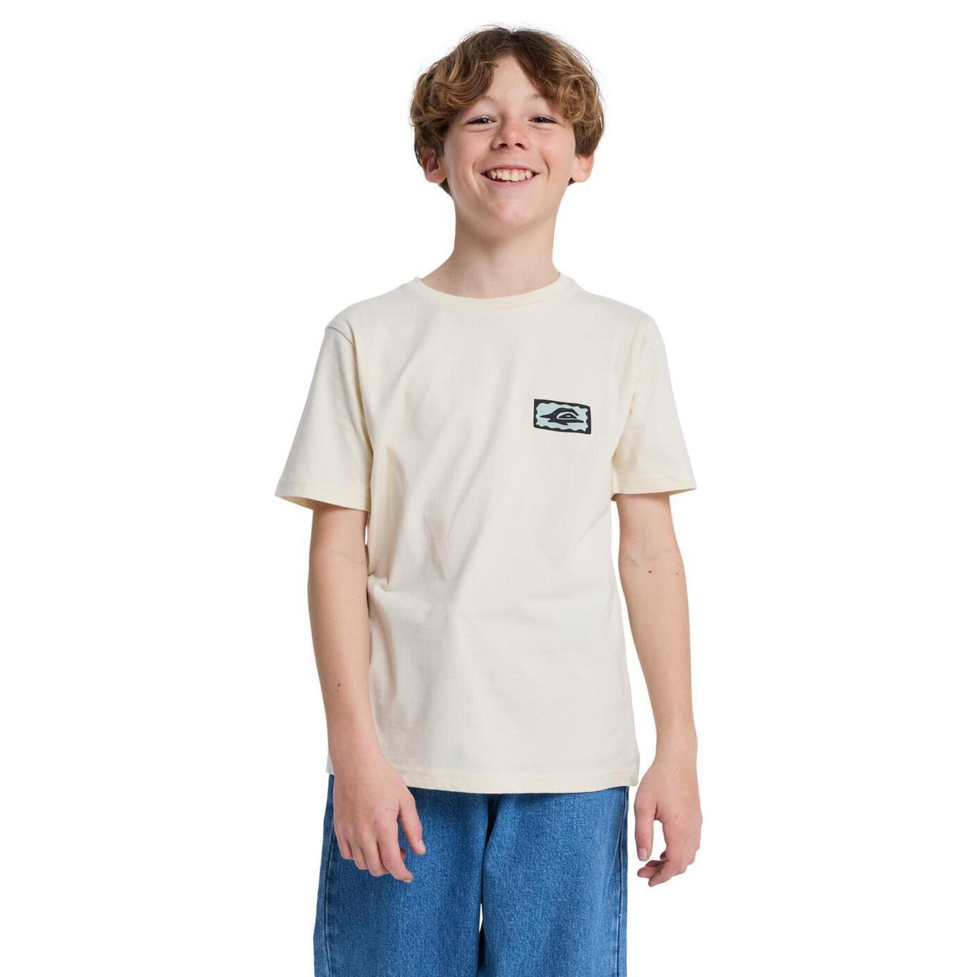 Quiksilver - T-shirt À Manches Courtes Serenity Splash Blanc Garçon - T-shirt Manches Courtes - Blanc - Decathlon