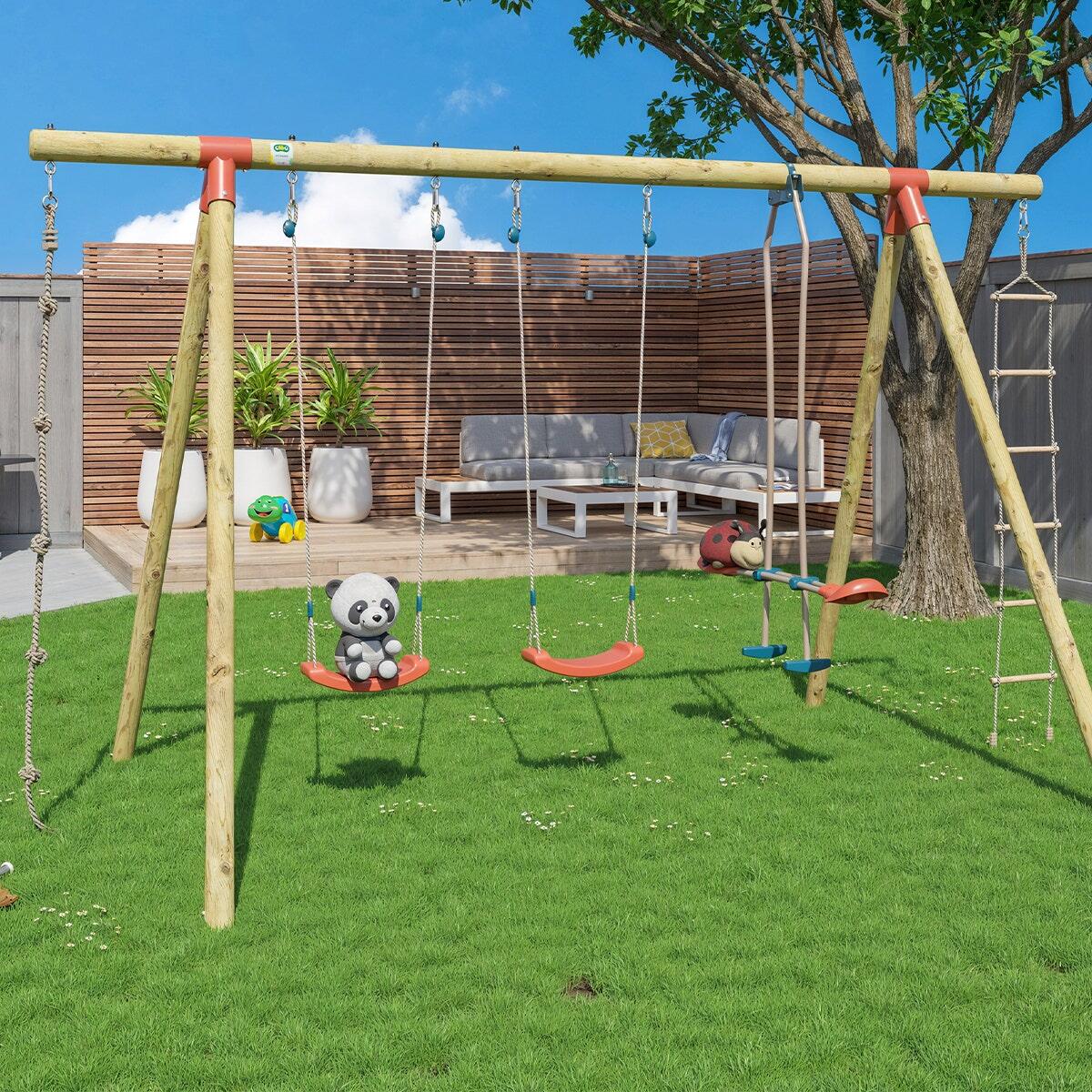 Portique bois 2,30 m Topwood NANI 2 pour 6 enfants 9/9