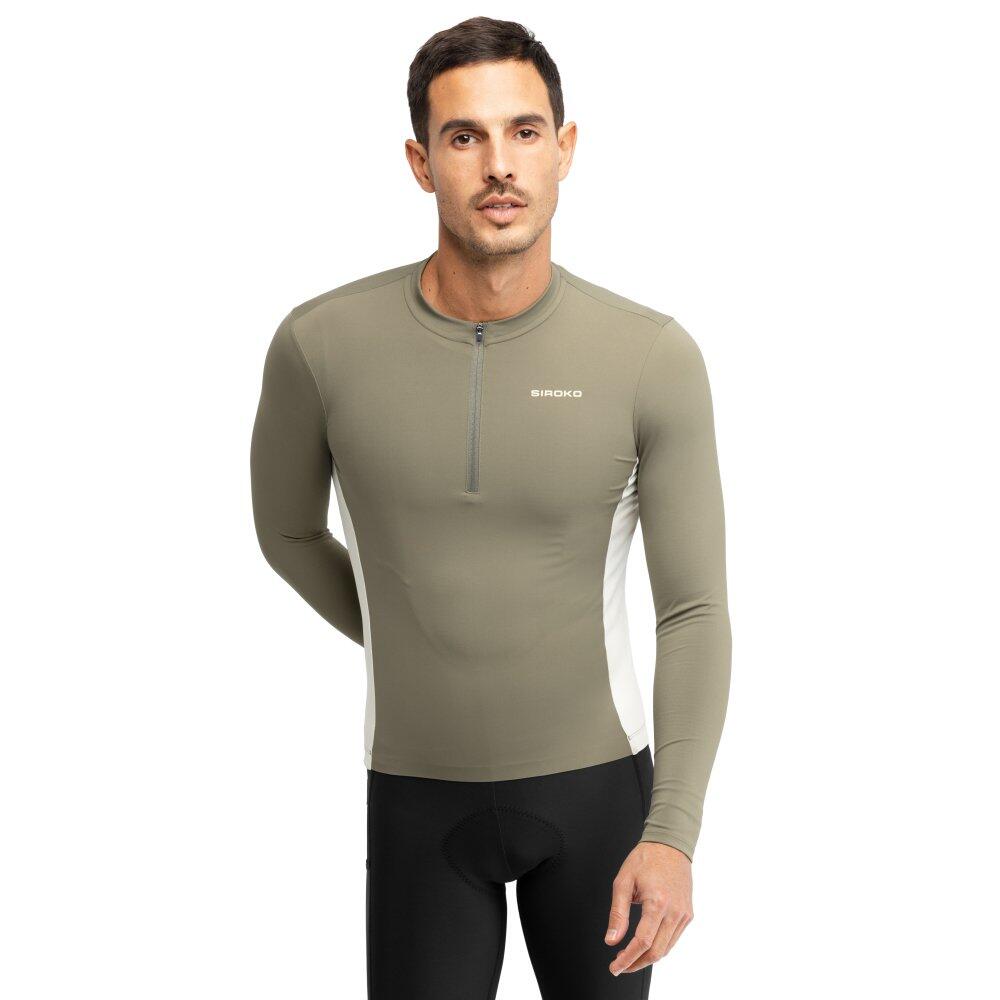 Men Cycling 's long sleeve gravel jersey GM3 Trailblaze Green