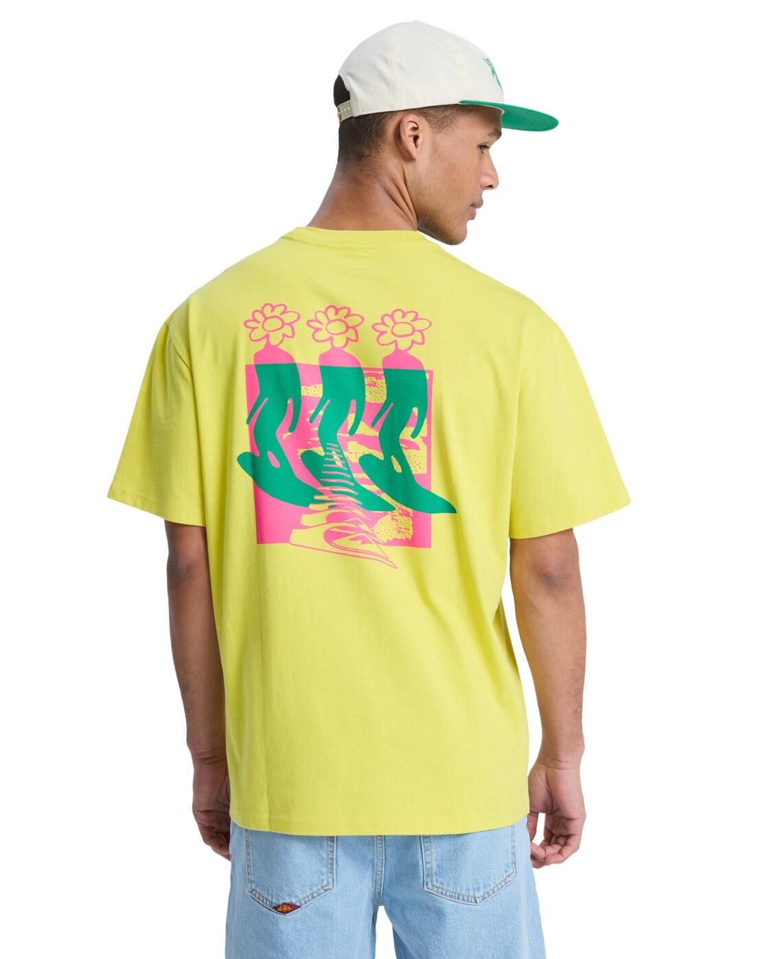 T-Shirt à manches courtes FLOWERS SURFING Jaune Homme 2/4