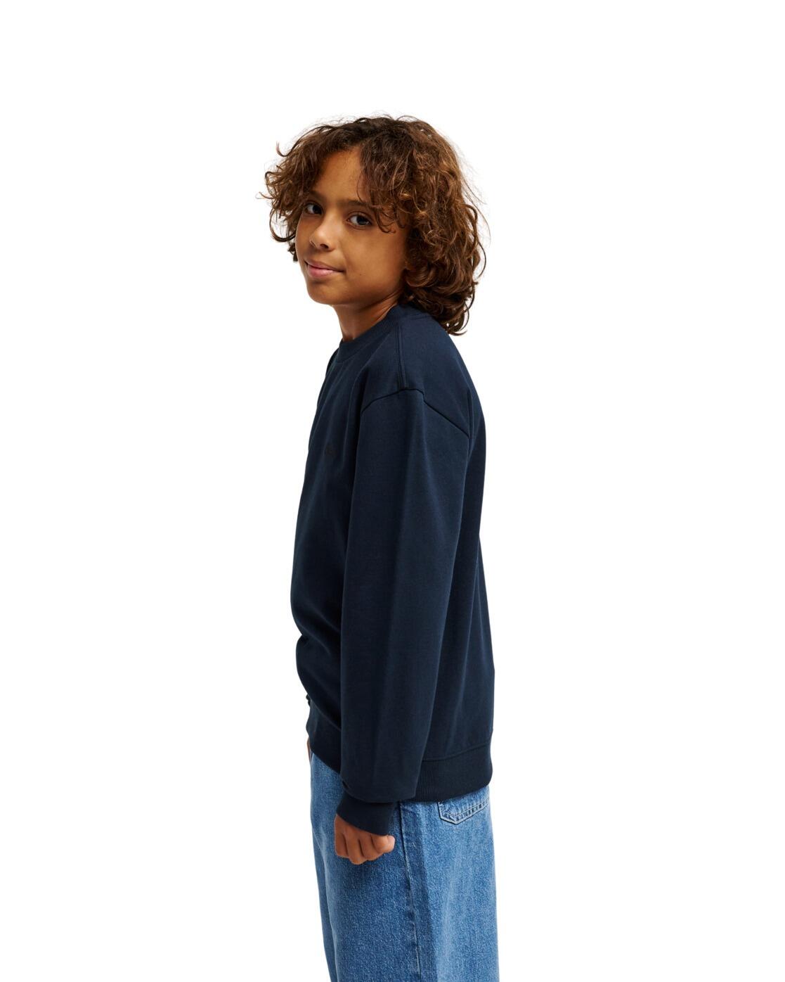 Fleece met ronde hals BASIC Schwarz Jongens 8-16 3/4