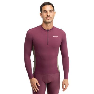 Heren fietsen gravel wielershirt lange mouwen gm3 unbound rood