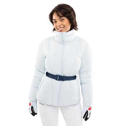 Dames gevoerde retro ski-jas Alpengold-W Light Blue Blauw