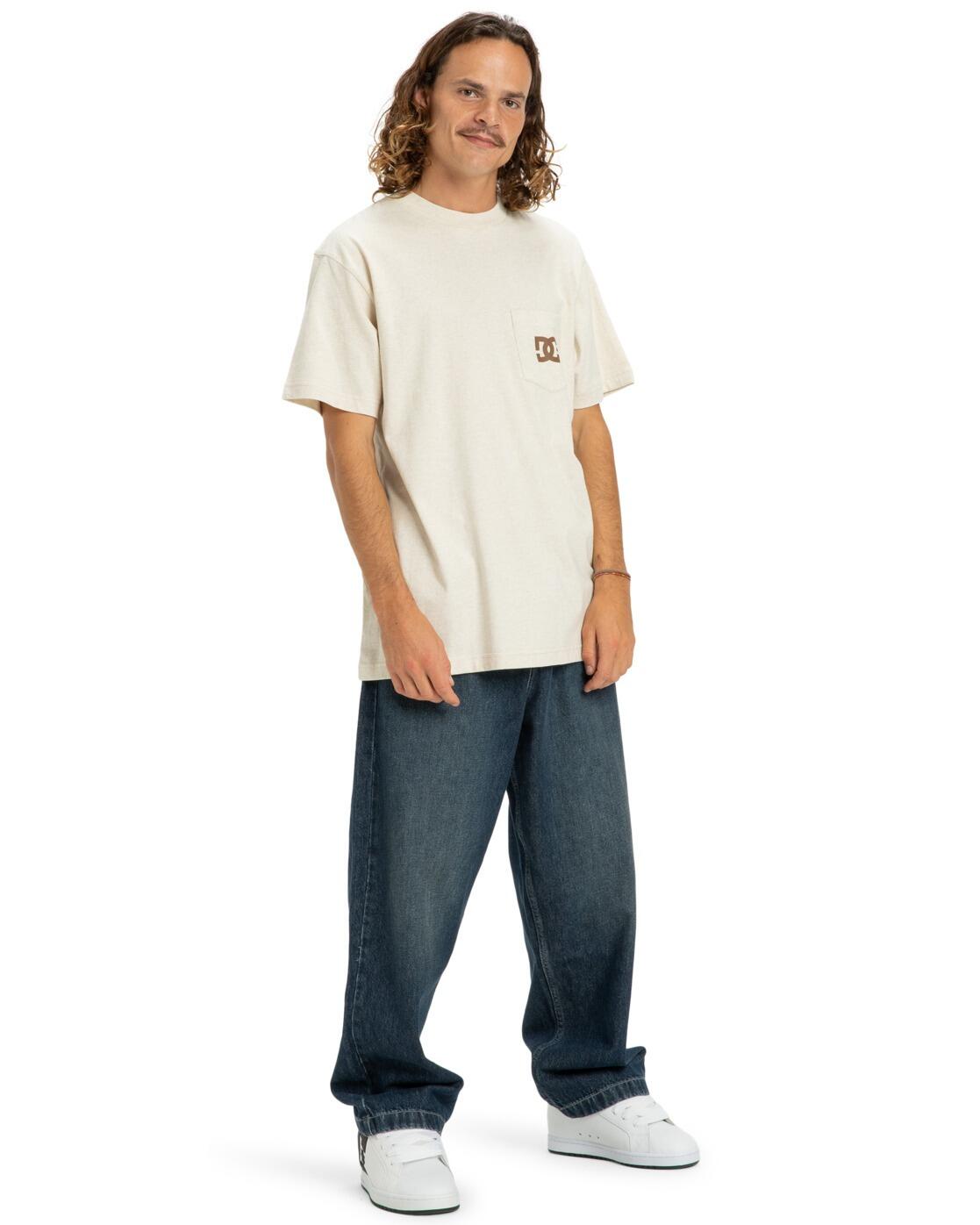 Camiseta de manga corta DC STAR POCKET Beige Hombre 3/4