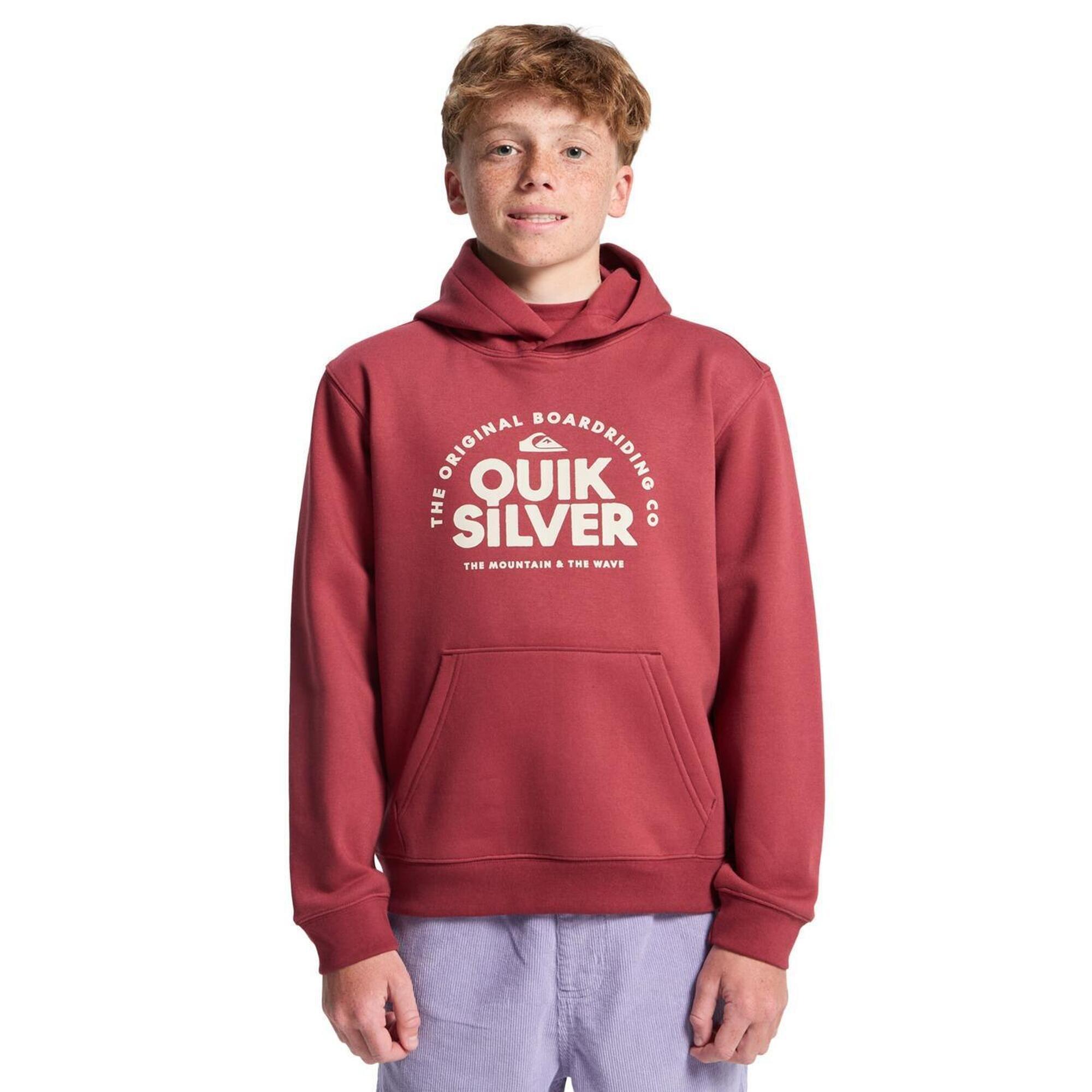 Quiksilver - Sweat À Capuche Fundamental Ride Rouge Garçon - Polaire - Bordeaux|rose - Decathlon