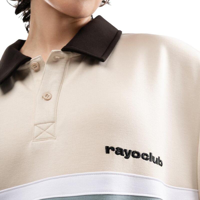 Polo cu mânecă lungă pentru bărbați Rayo Club RC Dribble Off-White Alb