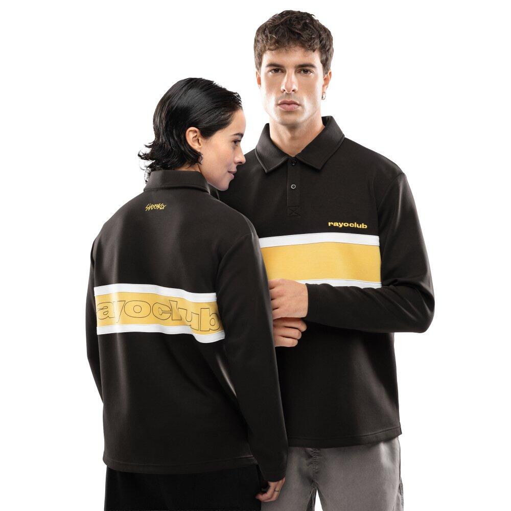 SIROKO Men Lifestyle rayo club ’s long sleeve polo shirt RC Dribble Black Black