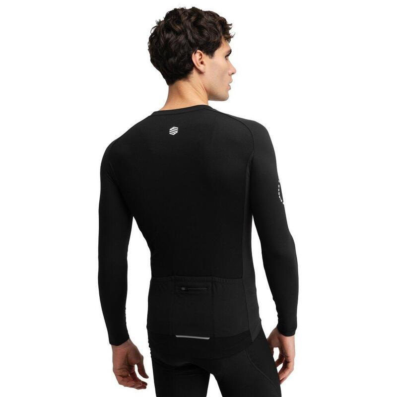 Tricou de ciclism cu mânecă lungă pentru M9 Scanuppia Black Negru