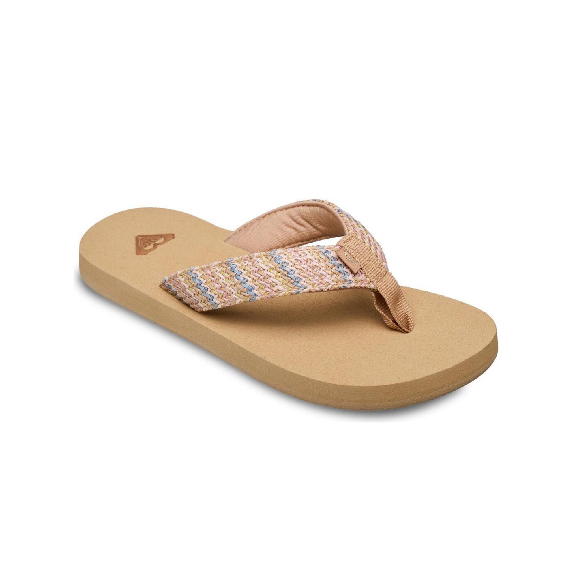 Roxy - Sandales Rg Porto Raffia Bleu Fille - Sandales - Bleu - Decathlon