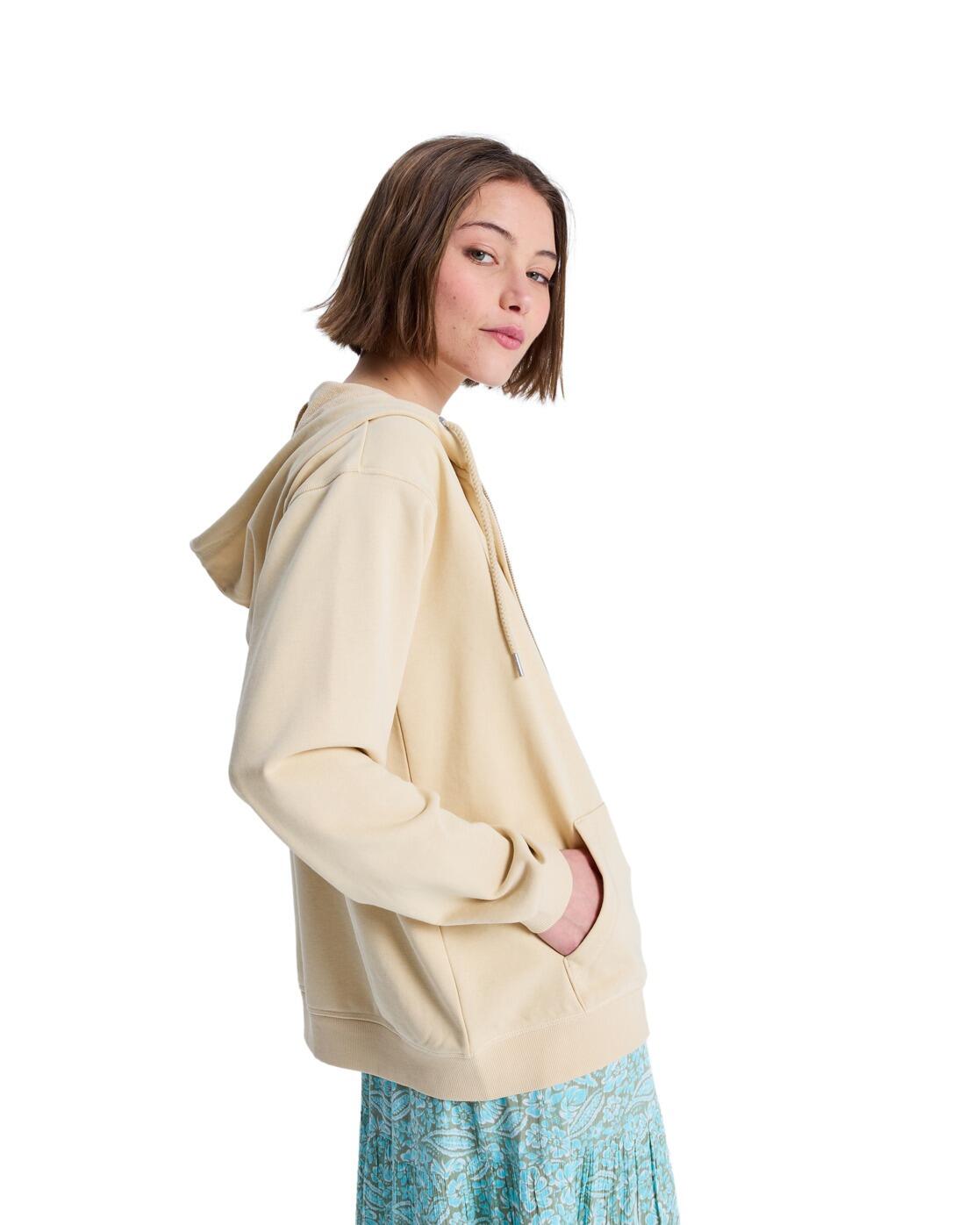 Sweat à capuche zippé SURF STOKED ZIP TERRY Beige Femme 4/4
