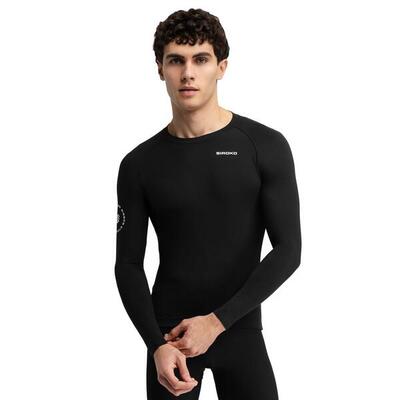 Heren wielershirt met lange mouwen m9 scanuppia black zwart