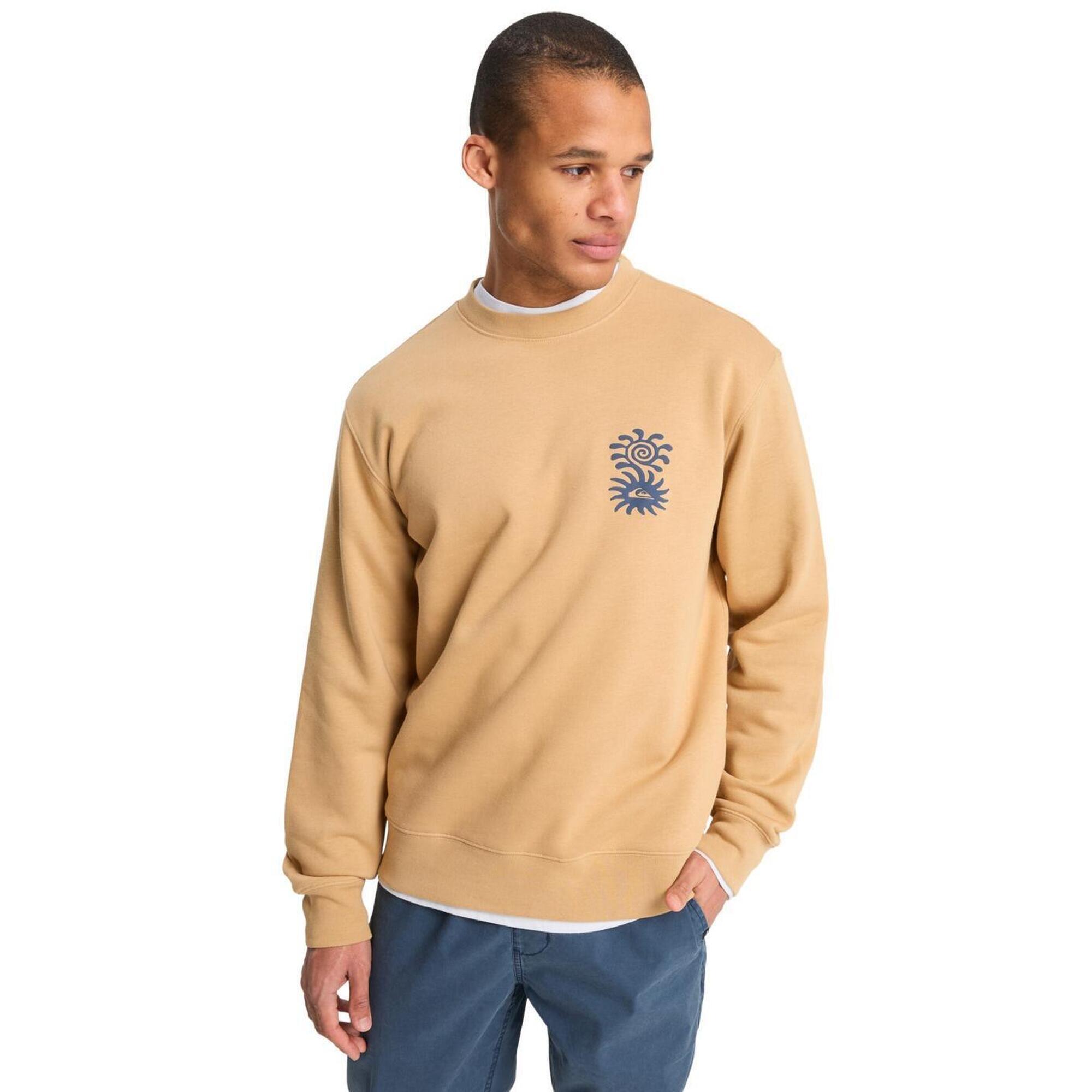 Quiksilver - Sweat Salt Water Graphic Marron Homme - Sweat-shirt - Beige - Decathlon