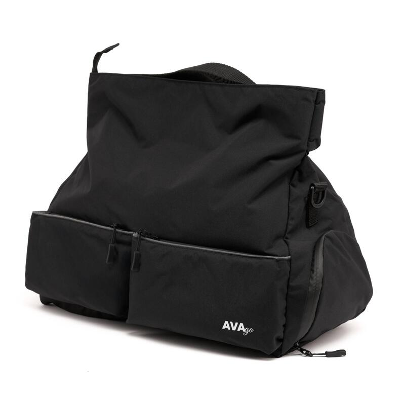Geantă urbană AVA neagră, unisex, impermeabilă, 26 L, compartiment pantofi, refl