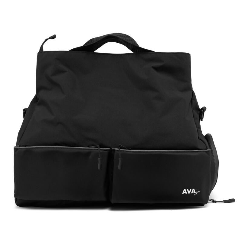 Geantă urbană AVA neagră, unisex, impermeabilă, 26 L, compartiment pantofi, refl
