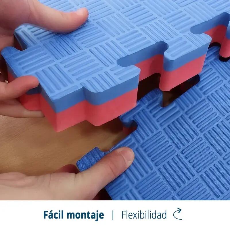 Tatami Puzzle EVA 100x100x20 mm (Lote 24 unid.) Vermelho-Azul 4/7
