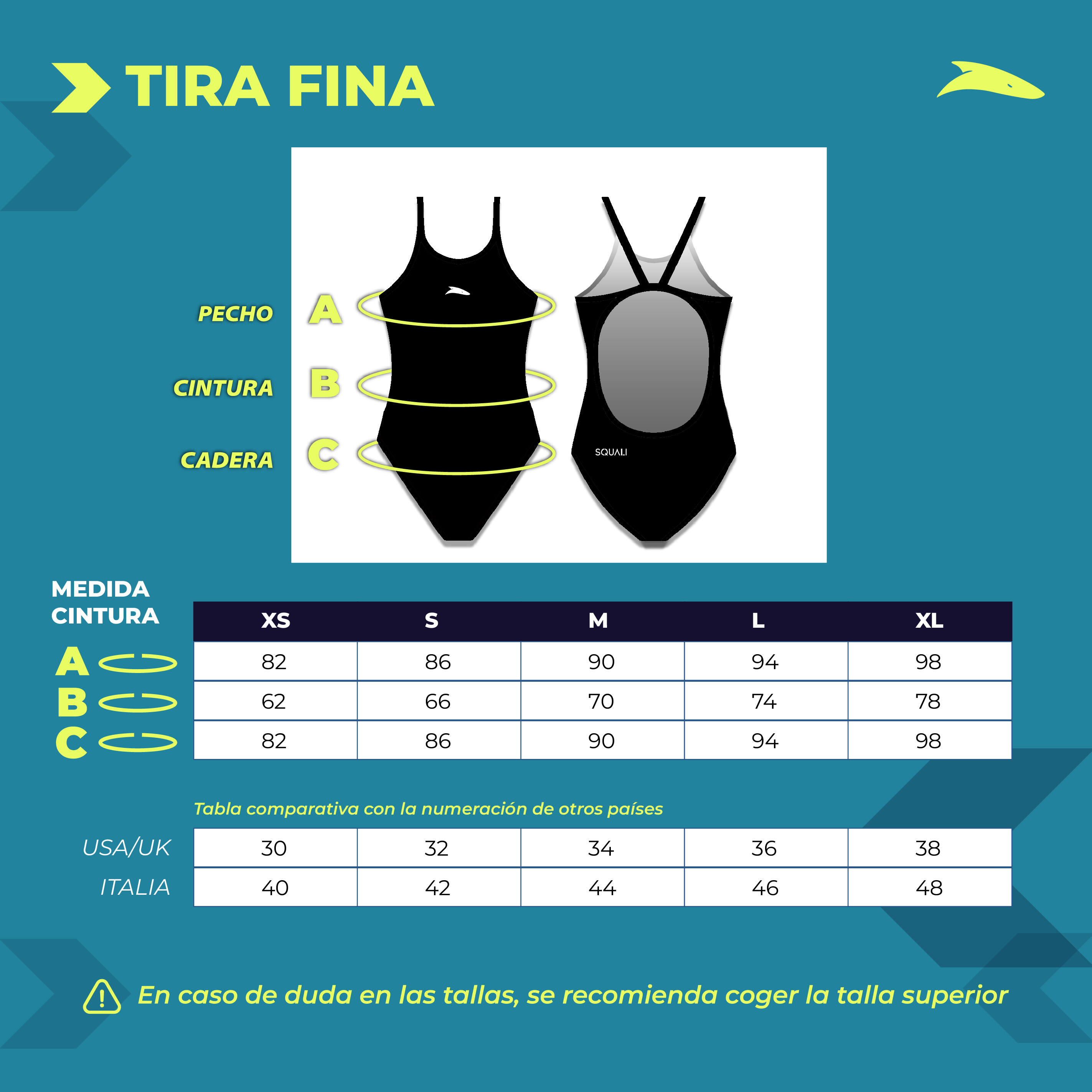 Bañador Mujer Squali Tirante Fino Natación Estampado Tigres 3/3